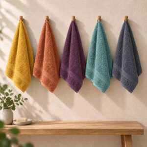 Super Soft Pure Cotton Face Towels (Set of 5) | Mixed Colours